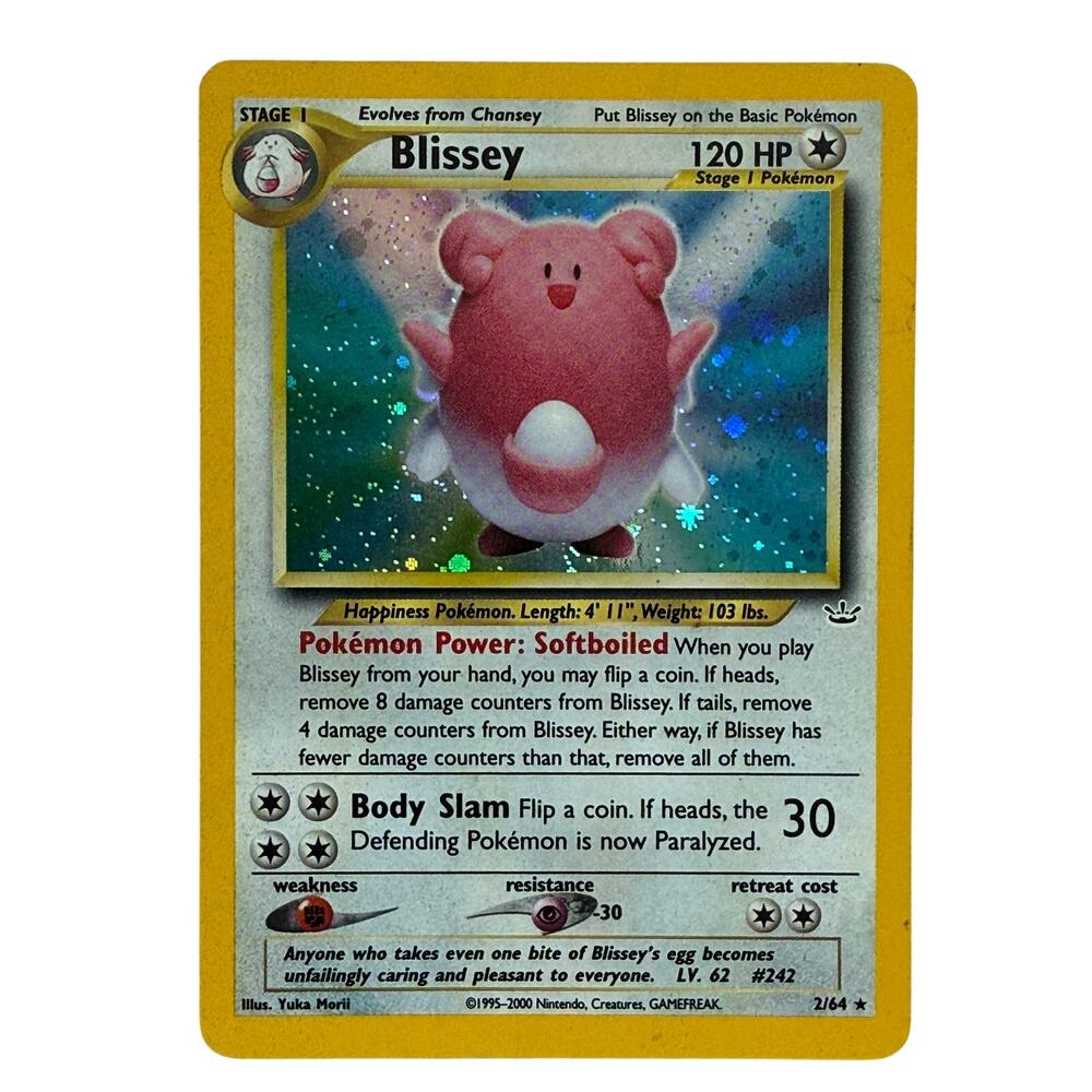 Pokémon TCG Blissey 02/64 Neo Revelation Unlimited Holo Rare Yuka Morii Card LP